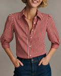 Selene | Puff Sleeve Striped Blouse