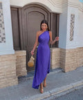 Shiloh | Pleated One-Shoulder Midi