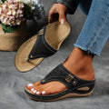 Teal | Wedge Thong Sandal