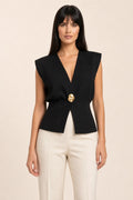 Thalia | Statement Button Vest Top