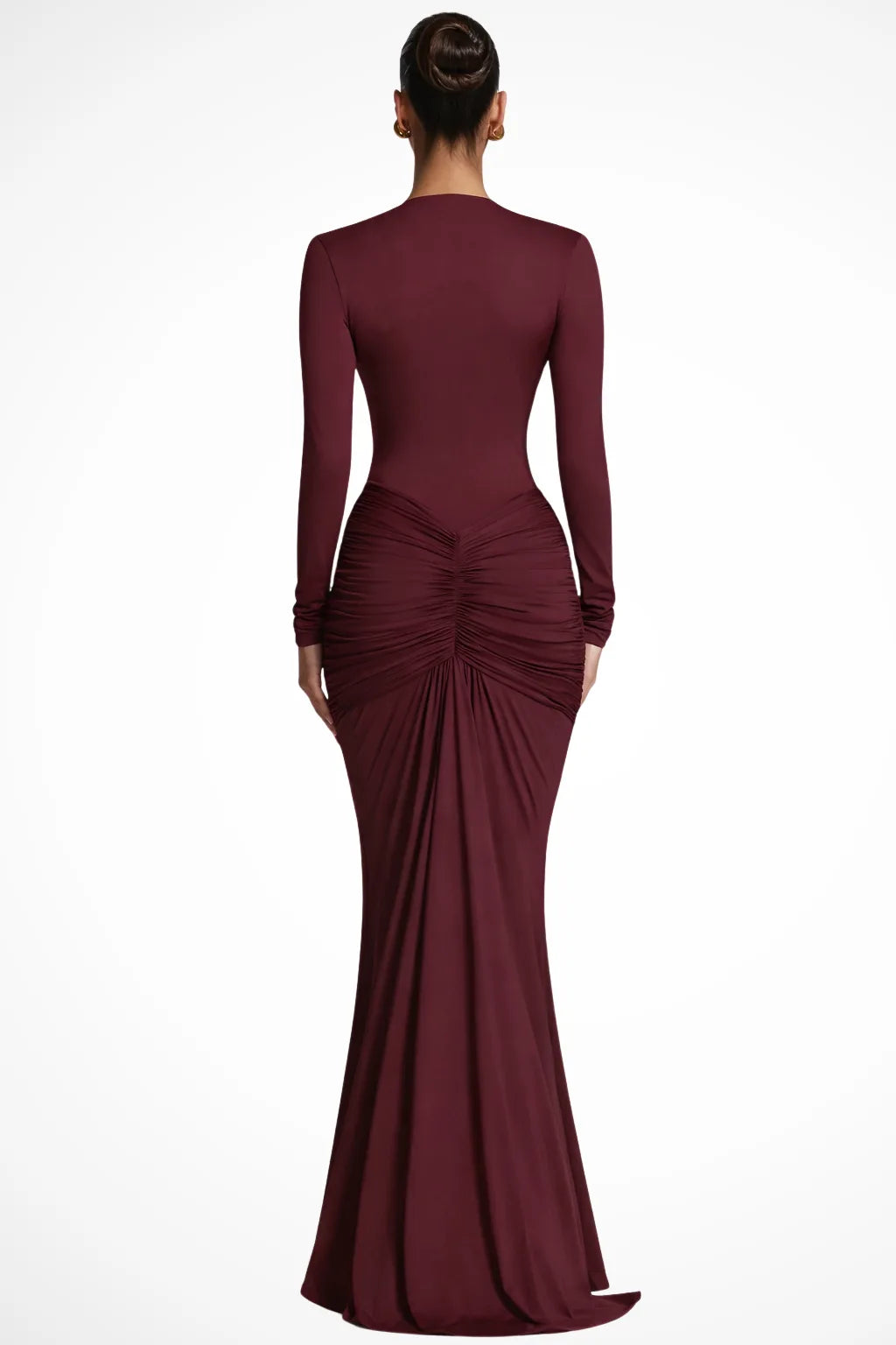 Trin | Deep V Ruched Gown