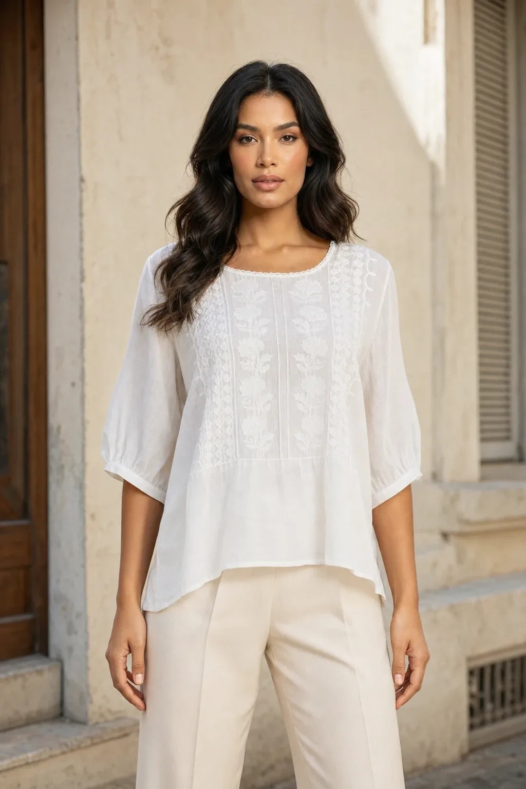 Waverly | Embroidered Peasant Blouse