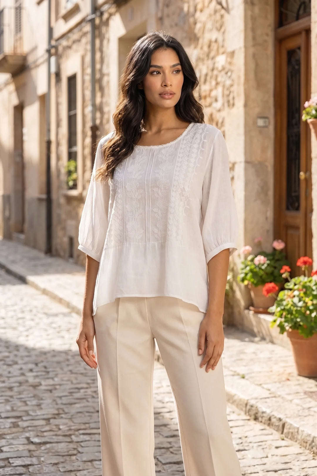Waverly | Embroidered Peasant Blouse