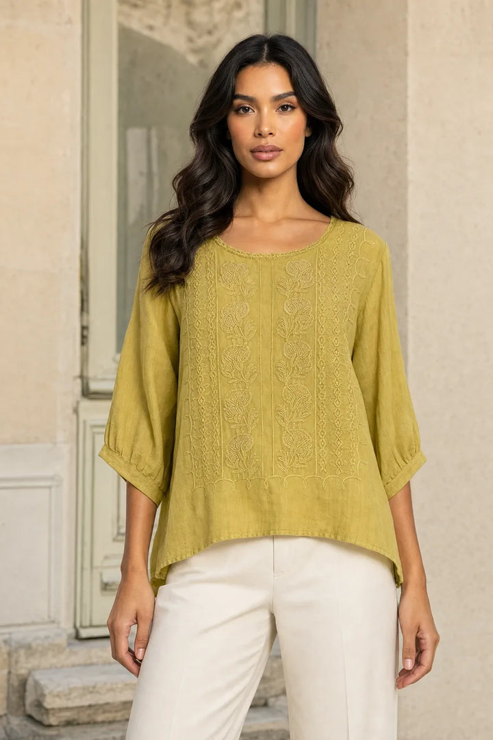 Waverly | Embroidered Peasant Blouse