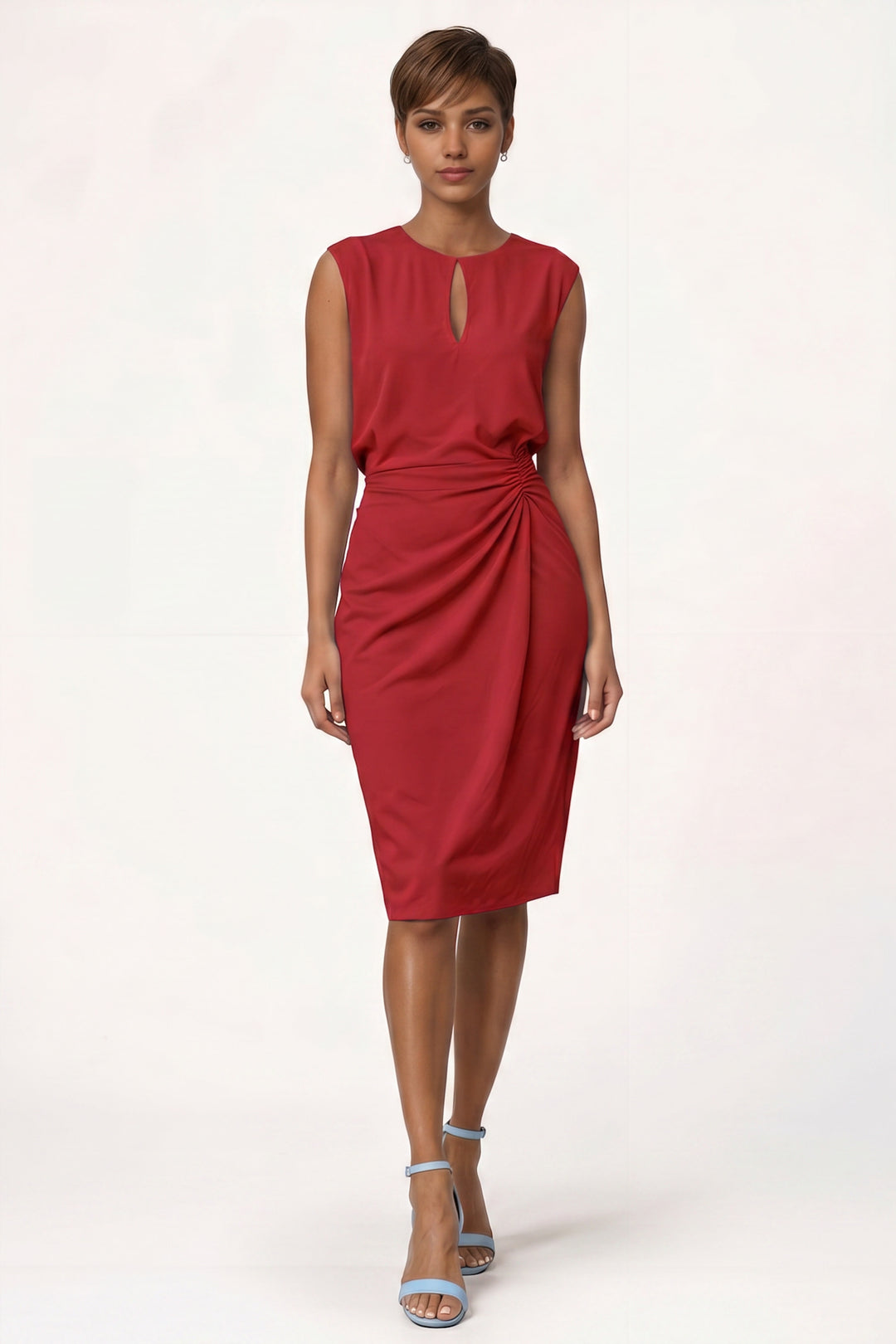 Wren | Ruched Keyhole Midi