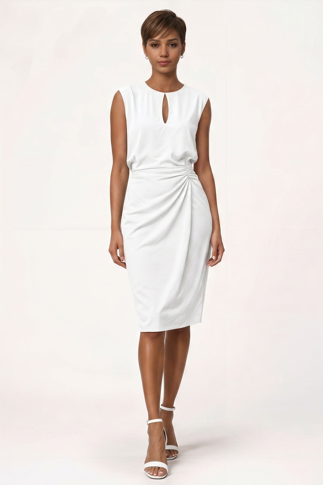 Wren | Ruched Keyhole Midi