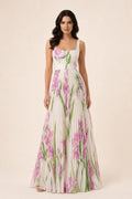 Zara | Pleated Floral Gown