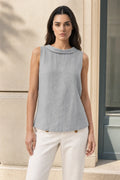 Ziva | Roll Collar Sleeveless Blouse